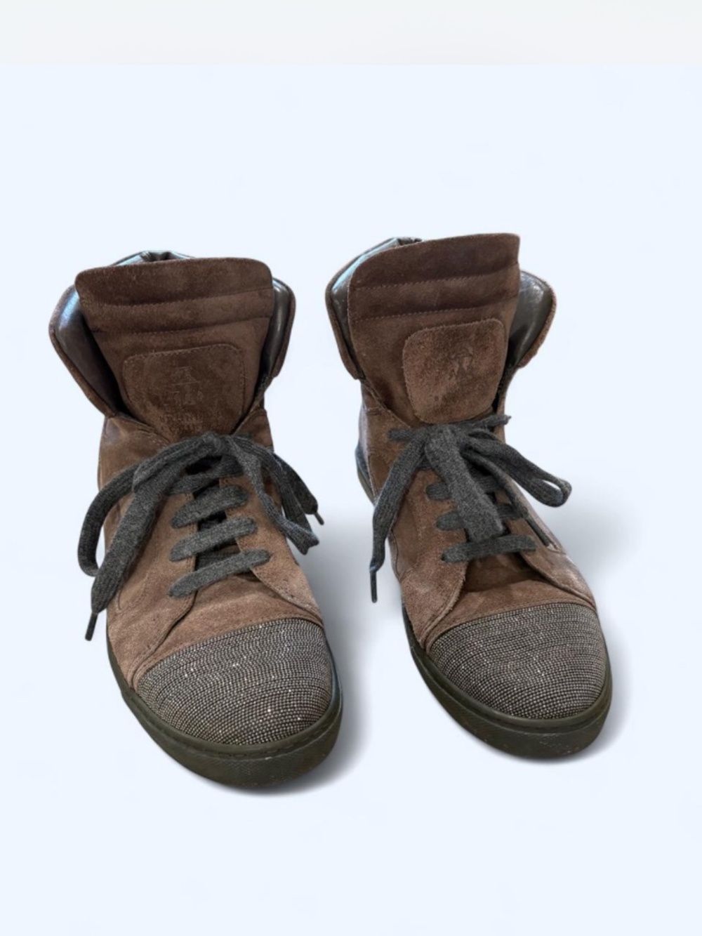 Brunello Cucinelli Monili Suede High Top Sneakers